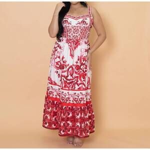 NEW TEA & CUP dolce dress in red multi